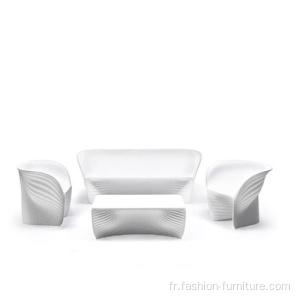 Fauteuil blanc en polyéthylène extérieur Salon Canapé biophilia